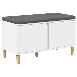 vidaXL Predsieňov&aacute; lavica s vank&uacute;&scaron;om s &uacute;ložiskom Biely 80 x 38 x 46 cm