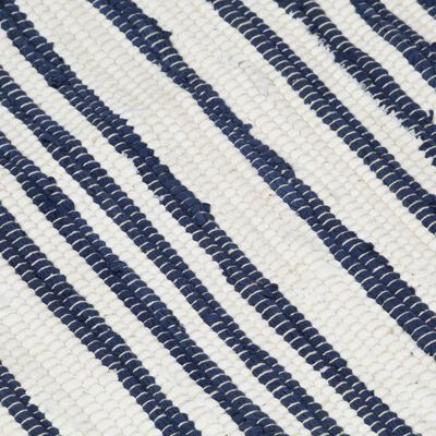 vidaXL Ručne tkaný koberec Chindi modro-biely 200x290 cm bavlnený