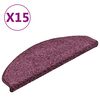 vidaXL Schodov&eacute; rohože 15 ks 65x21x4 cm tmavo fialov&eacute; polkruhov&eacute; veľk&eacute;