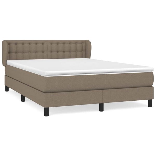 vidaXL Posteľn&yacute; r&aacute;m boxspring s matracom sivohned 140x200 cm l&aacute;tka