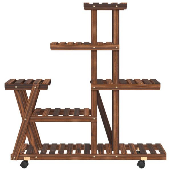 vidaXL Stojan na kvetiny s kolieskami 95x25x101 cm mas&iacute;vna jedľa