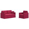 vidaXL Pohovka 2 pcs V&iacute;no červen&eacute; 158 x 78 x 80 cm Zamat