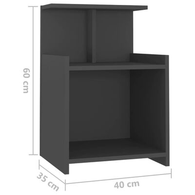 vidaXL Nočný stolík, sivý 40x35x60 cm, kompozitné drevo