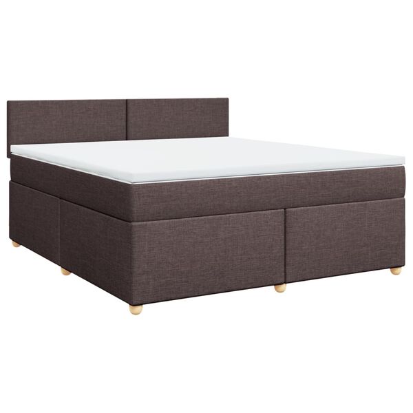 vidaXL Boxspring posteľ s matracom tmavohned&aacute; 180x200 cm l&aacute;tka