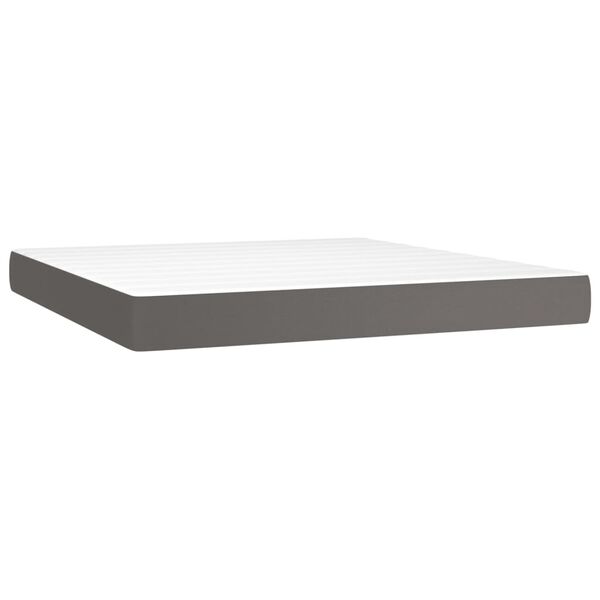vidaXL Boxspring posteľ s matracom siv&aacute; 160x200 cm umel&aacute; koža
