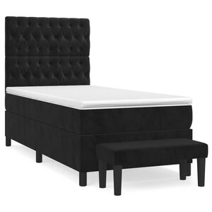 vidaXL Posteľn&yacute; r&aacute;m boxspring s matracom čierny 80x200 cm zamat