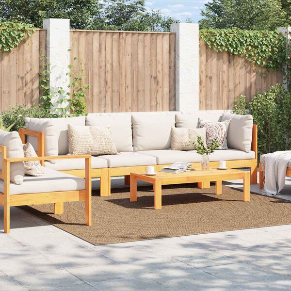 vidaXL Kusov&eacute; koberce Moir&eacute; HUARTE Pr&iacute;rodn&aacute; 240 x 240 cm Polyester