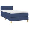 vidaXL Posteľn&yacute; r&aacute;m boxspring s matracom modr&yacute; 90x200 cm l&aacute;tka