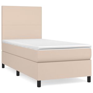 vidaXL Boxspring posteľ s matracom kapuč&iacute;nov&aacute; 90x190 cm umel&aacute; koža