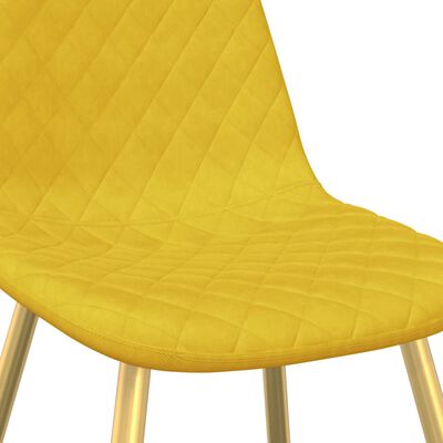vidaXL Jedálenské stoličky 2 ks horčicovo-žlté zamatové