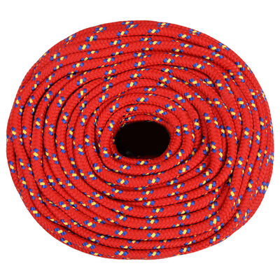 vidaXL Lodné lano červené 10 mm 500 m polypropylén