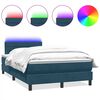 vidaXL Posteľn&yacute; r&aacute;m boxsping s matracom a LED tmavomodr&yacute; 120x210 cm zamat
