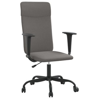 vidaXL Kancelárska stolička, nastaviteľná výška, tmavosivá, látka