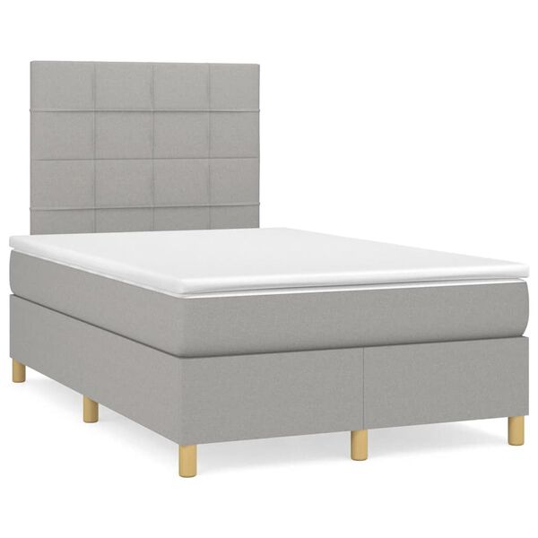 vidaXL Boxspring posteľ s matracom bledosiv&aacute; 120x190 cm l&aacute;tka