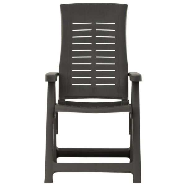 vidaXL Záhradné sklápacie stoličky 2 ks plastové antracitové