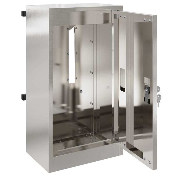 vidaXL poštová schránka Čierna 30 x 23 x 55 cm Nehrdzavejúca oceľ