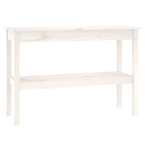 vidaXL Konzolov&yacute; stol&iacute;k biely 110x40x75 cm mas&iacute;vne borovicov&eacute; drevo