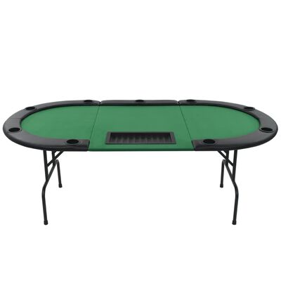 vidaXL Pokrový stôl pre 9 hráčov, 3-dielny, sklápací, oválny, zelený