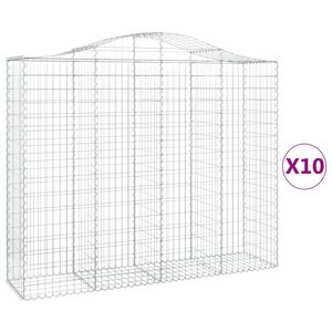 vidaXL Obl&uacute;kov&eacute; gabi&oacute;nov&eacute; ko&scaron;e 10 ks 200x50x160/180 pozinkovan&eacute; železo