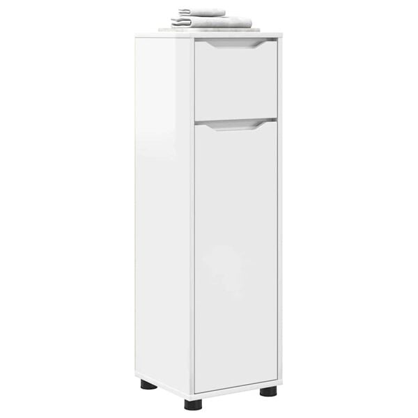 vidaXL K&uacute;peľňov&aacute; skriňa Vysok&yacute; lesk bielej 30,5 x 30 x 101 cm
