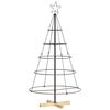vidaXL Vianočn&yacute; kužeľov&yacute; stromček so stojanom Čierna 126 cm Oceľ