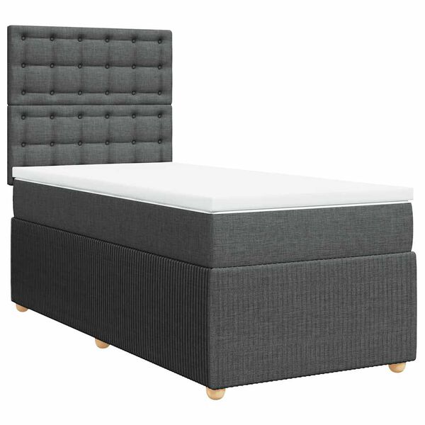 vidaXL Boxspring posteľ s matracom tmavosiv&aacute; 90x200 cm l&aacute;tka