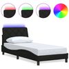 vidaXL R&aacute;m postele s LED bez matraca Čierna 90x190 cm L&aacute;tka