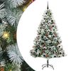 vidaXL Umel&yacute; vianočn&yacute; stromček Zelen&aacute; a biela 210 cm PVC, kov a plast