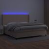 vidaXL Boxspring posteľ matrac a LED kapuč&iacute;nov&aacute; 200x200 cm umel&aacute; koža