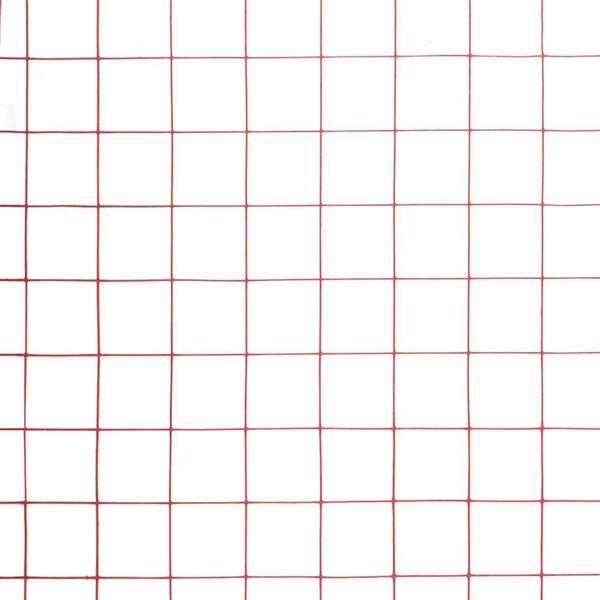 vidaXL Dr&ocirc;ten&eacute; pletivo, oceľ potiahnut&aacute; PVC 25x1 m, červen&eacute;