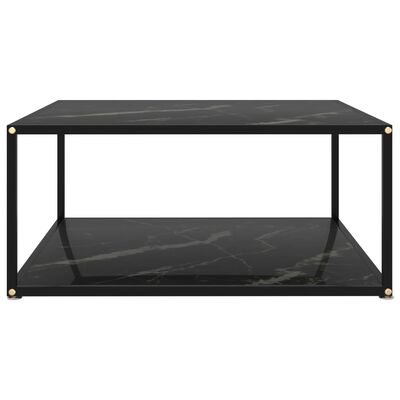 vidaXL Konferenčný stolík, čierny 80x80x35 cm, tvrdené sklo