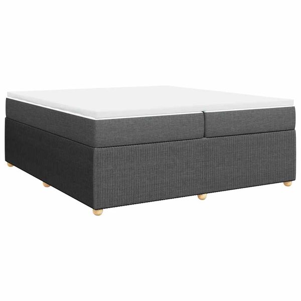 vidaXL Boxspring posteľ s matracom tmavosiv&aacute; 200x200 cm l&aacute;tka