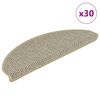 vidaXL Samolepiace n&aacute;&scaron;ľapy na schody, sisalov&yacute; vzhľad 30 ks 65x21x4 cm