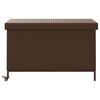 vidaXL Záhradný úložný box s kolieskami Hnedý 110x55x73 cm Poly Rattan