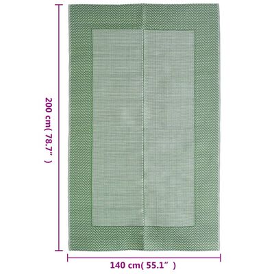 vidaXL Vonkajší koberec zelený 140x200 cm PP