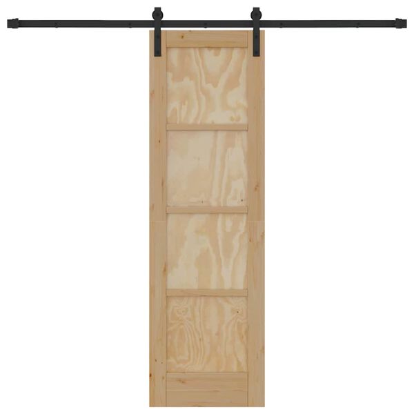 vidaXL Posuvné dvere Hnedá 61 x 198,5 cm Masívne borovicové drevo