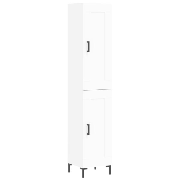 vidaXL Vysok&aacute; skrinka biela 34,5x34x180 cm spracovan&eacute; drevo