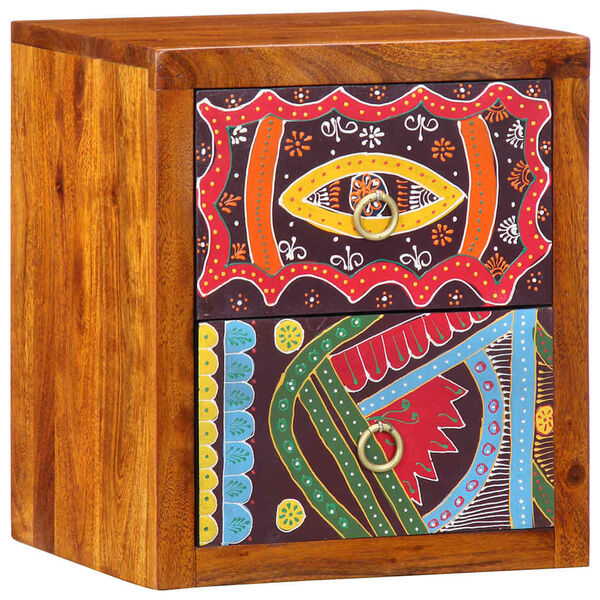 vidaXL Nočn&yacute; stol&iacute;k 2 pcs Hned&aacute; 35 x 30 x 40 cm Pevn&eacute; ak&aacute;ciov&eacute; drevo