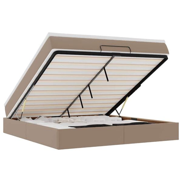 vidaXL Osmansk&yacute; r&aacute;m postele s matracom kapuč&iacute;nov&yacute; 180x200cm umel&aacute; koža