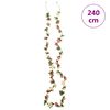 vidaXL Umelé kvetinové girlandy 6ks, ružová a farba šampanského 240 cm