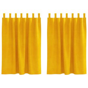 vidaXL Zatemňovacie z&aacute;vesy 2 pcs Horčicov&aacute; žlt&aacute; 140 x 140 cm Zamat