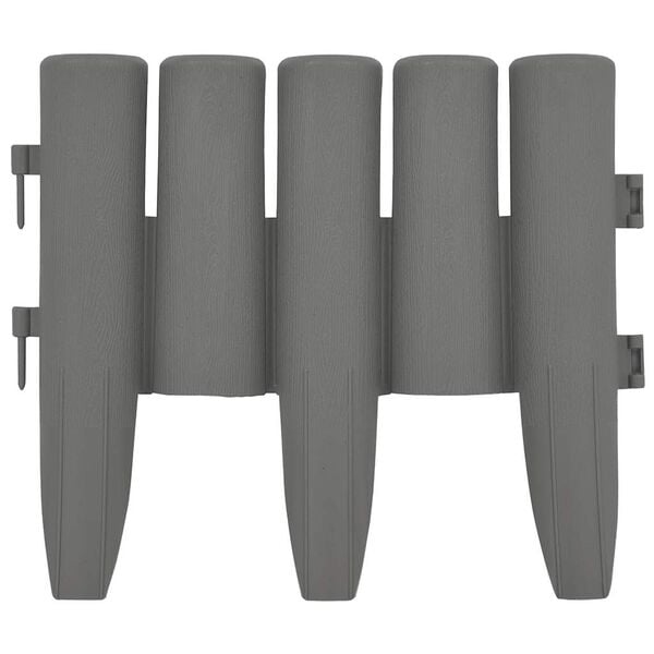 vidaXL Obruba tr&aacute;vnika 36 ks siv&aacute; 10 m PP