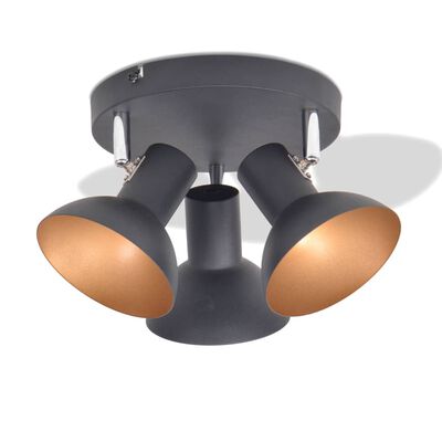 vidaXL Stropné svietidlo na 3 žiarovky E27, čierno-zlaté