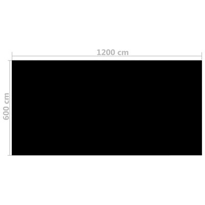 vidaXL Obdĺžniková bazénová plachta 1200x600 cm, PE, čierna