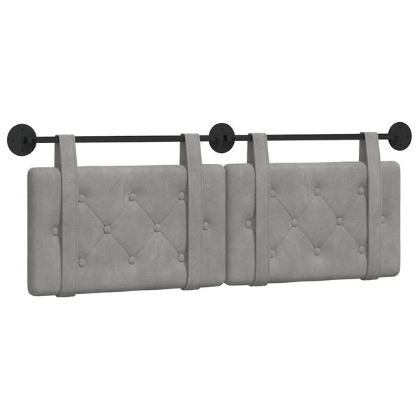 vidaXL Z&aacute;vesn&aacute; Čel&aacute; N&aacute;stenn&yacute; Svetlosiv&aacute; 130 x 55 x 5 cm Zamat