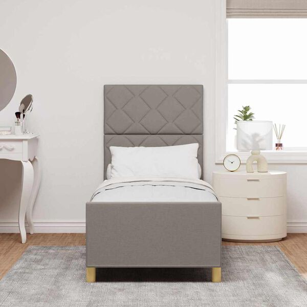 vidaXL Rám postele s čelnou doskou Sivohnedá 80 x 200 cm látka