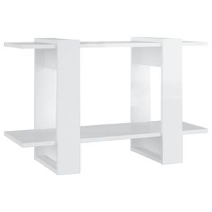 vidaXL Knižnica/deliaca stena leskl&aacute; biela 80x30x51 cm