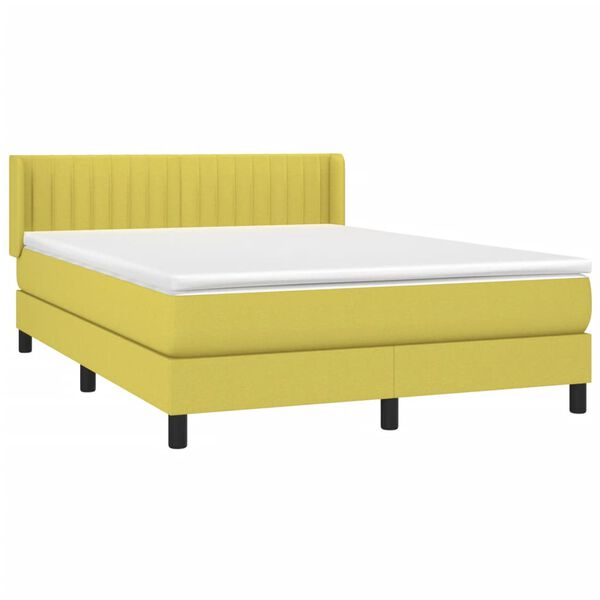vidaXL Boxspring posteľ s matracom zelen&aacute; 140x190 cm l&aacute;tka