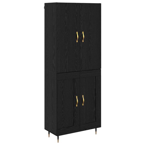 vidaXL Highboard Čierny dub 69,5 x 34 x 180 cm Kompozitn&eacute; drevo