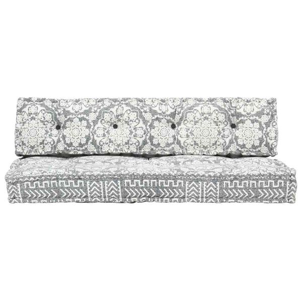 vidaXL Podložka na paletovú sedačku, svetlosivá, látka, patchwork